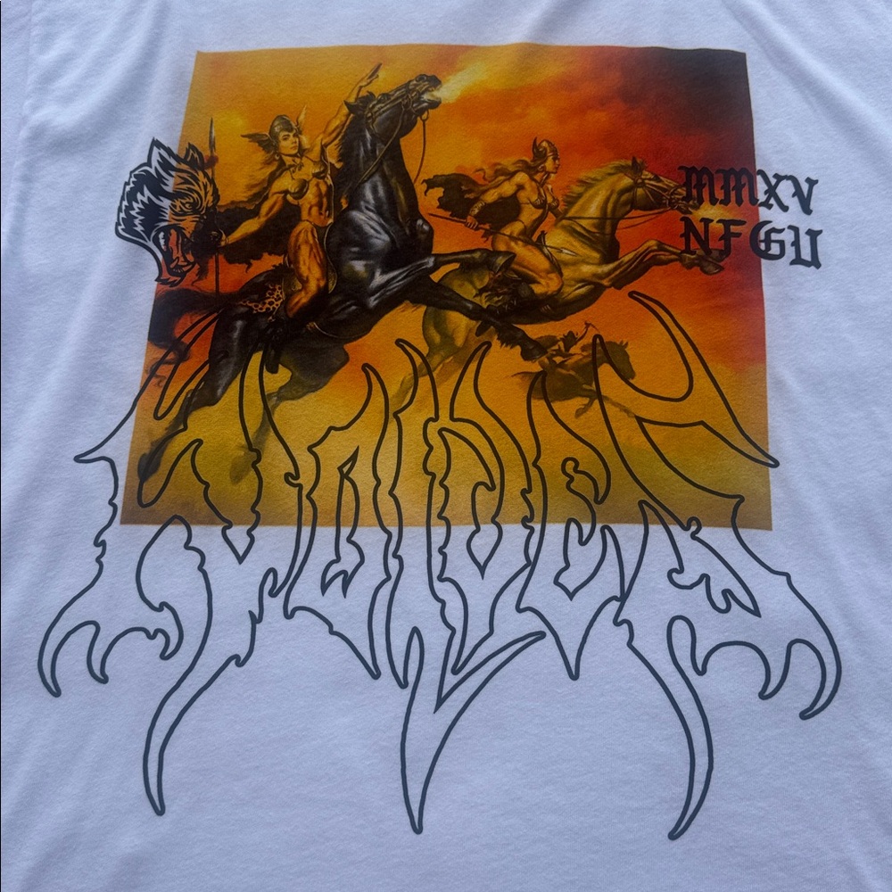 Darc Sport White Tee with Fiery Graphic - Picture 2 of 9